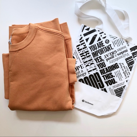 Lululemon All Yours Crew Monarch Orange Sweatshirt - Picture 4 of 14